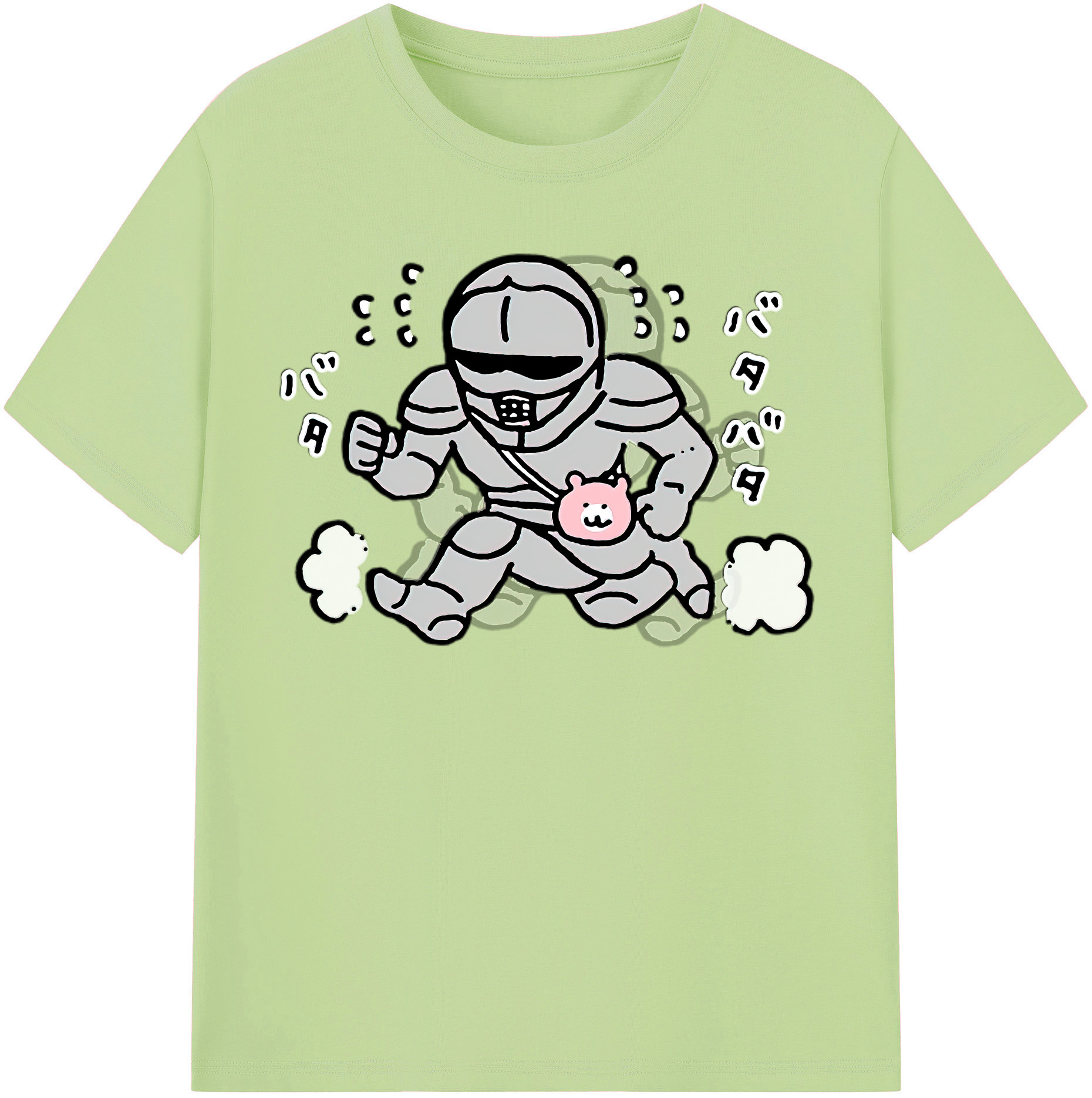 （画像用） ちいかわ 労働の鎧さん Chii-kawa Mr. Armor of Labor 綿100％半袖Tシャツ（フロントプリント）